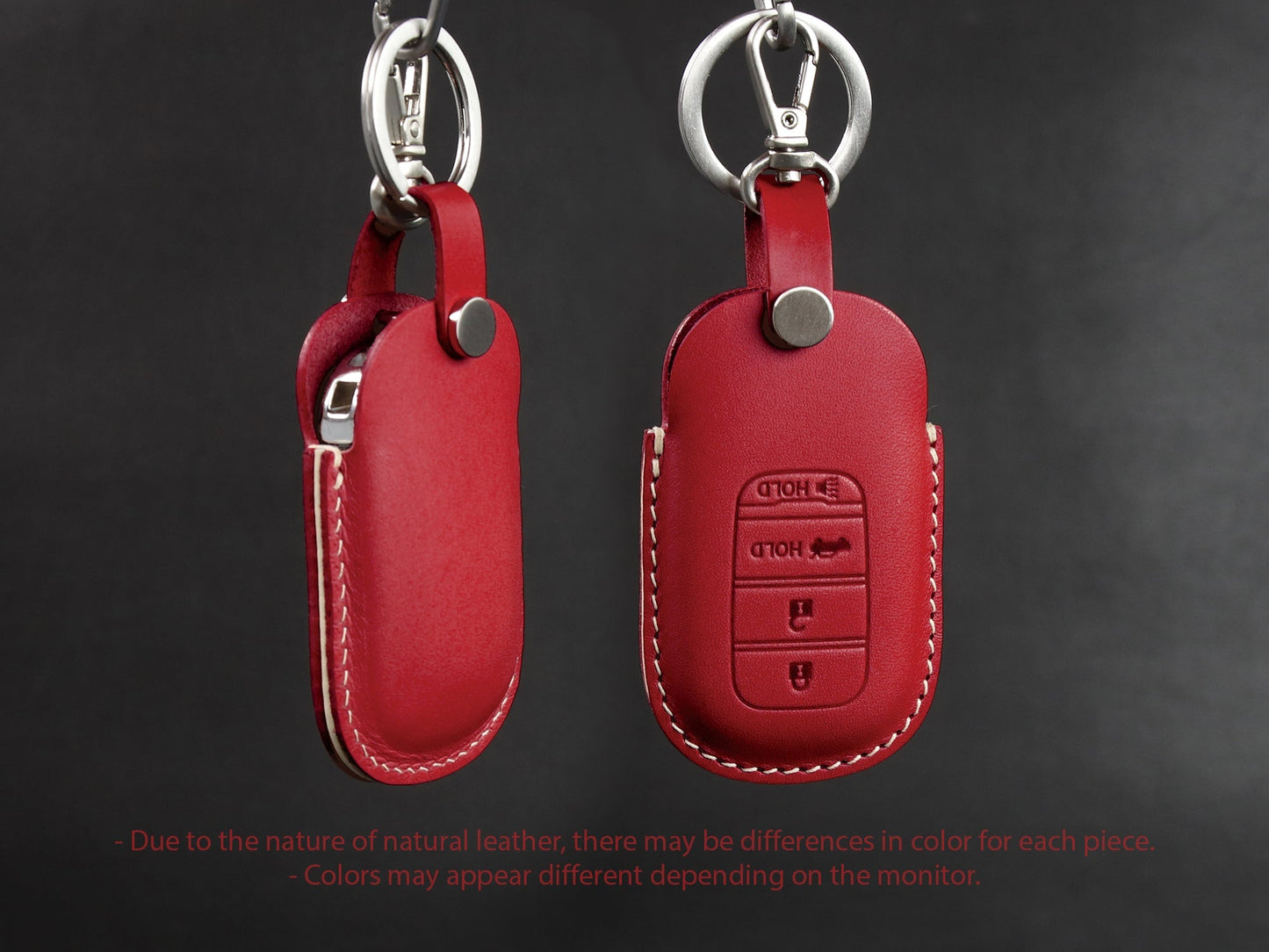 Funda de cuero para llave de coche para llavero Honda [2-4/5/7]