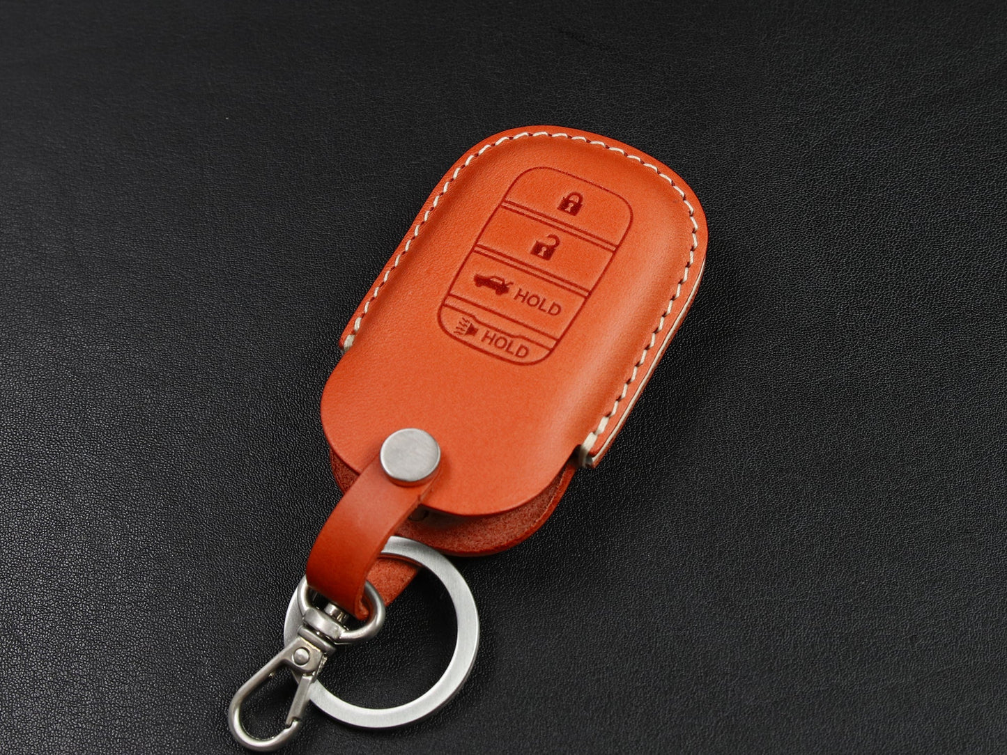 Funda de cuero para llave de coche para llavero Honda [2-4/5/7]