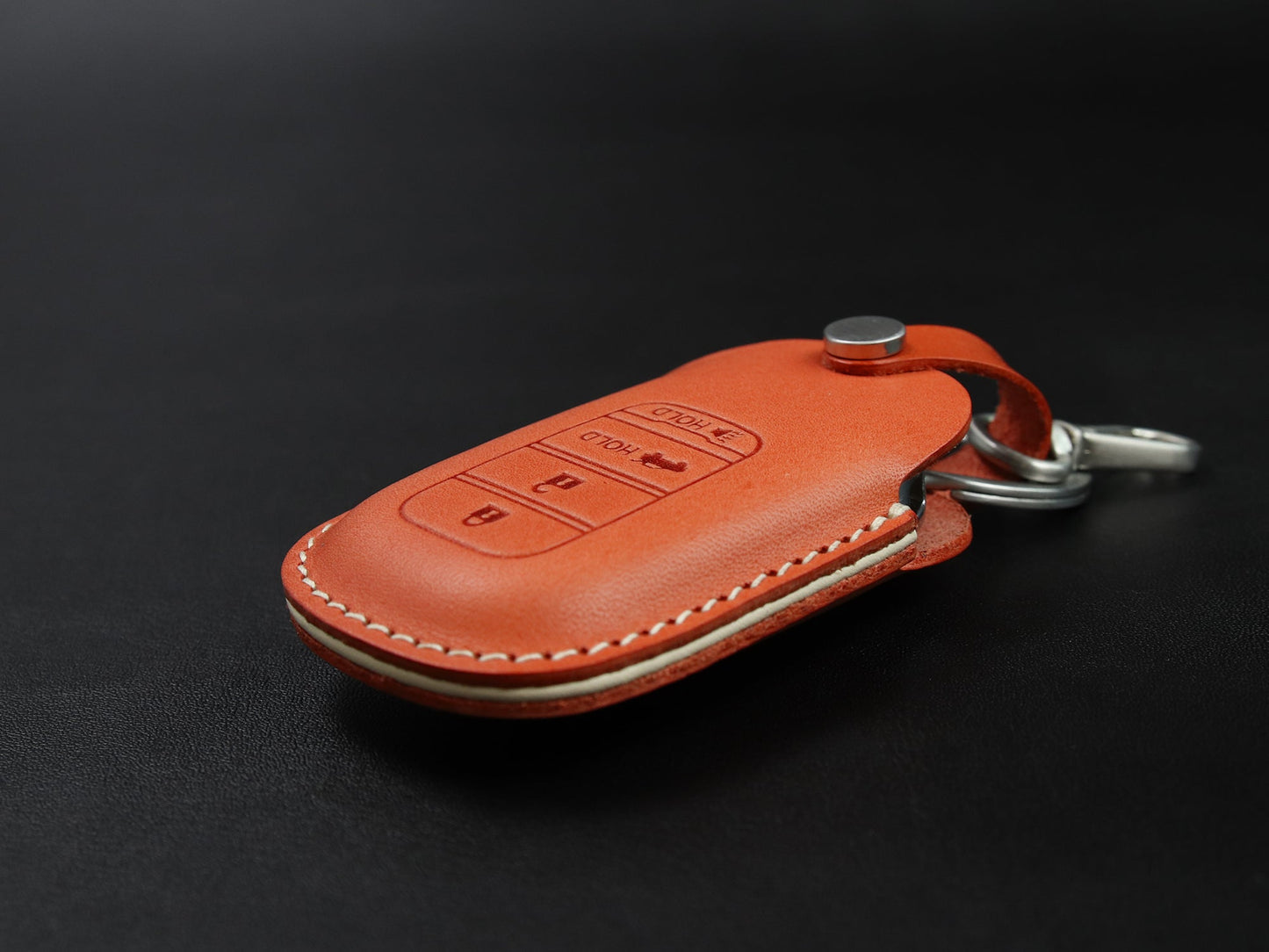 Funda de cuero para llave de coche para llavero Honda [2-4/5/7]