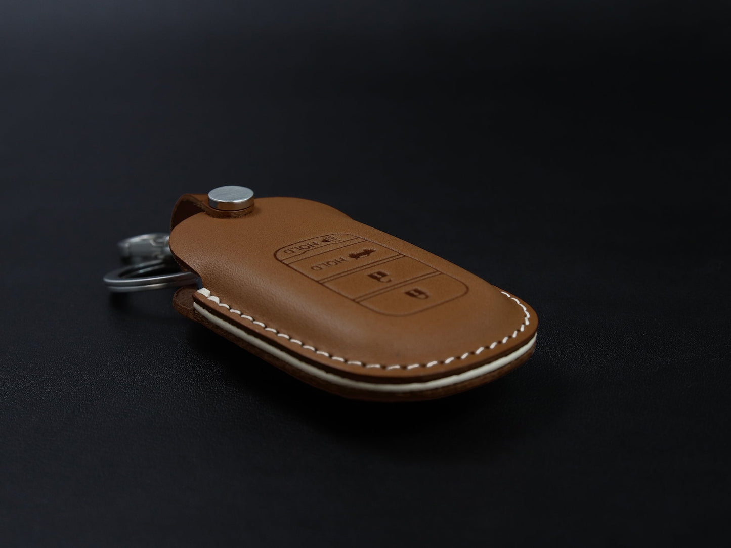 Funda de cuero para llave de coche para llavero Honda [2-4/5/7]