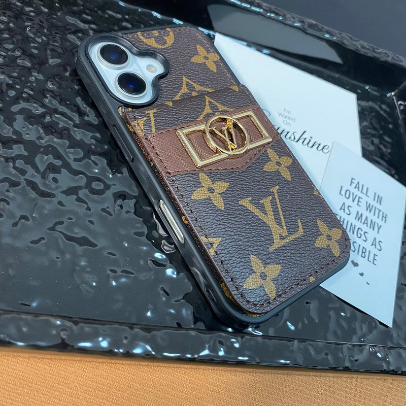 ラグジュアリーカードバッグ ゴールドロゴ iPhoneケース