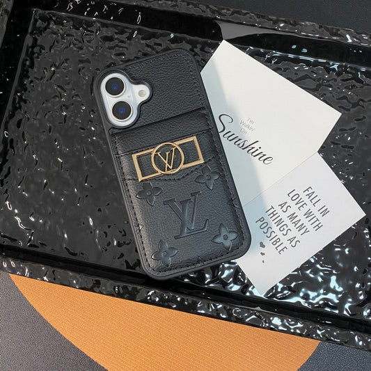 ラグジュアリーカードバッグ ゴールドロゴ iPhoneケース