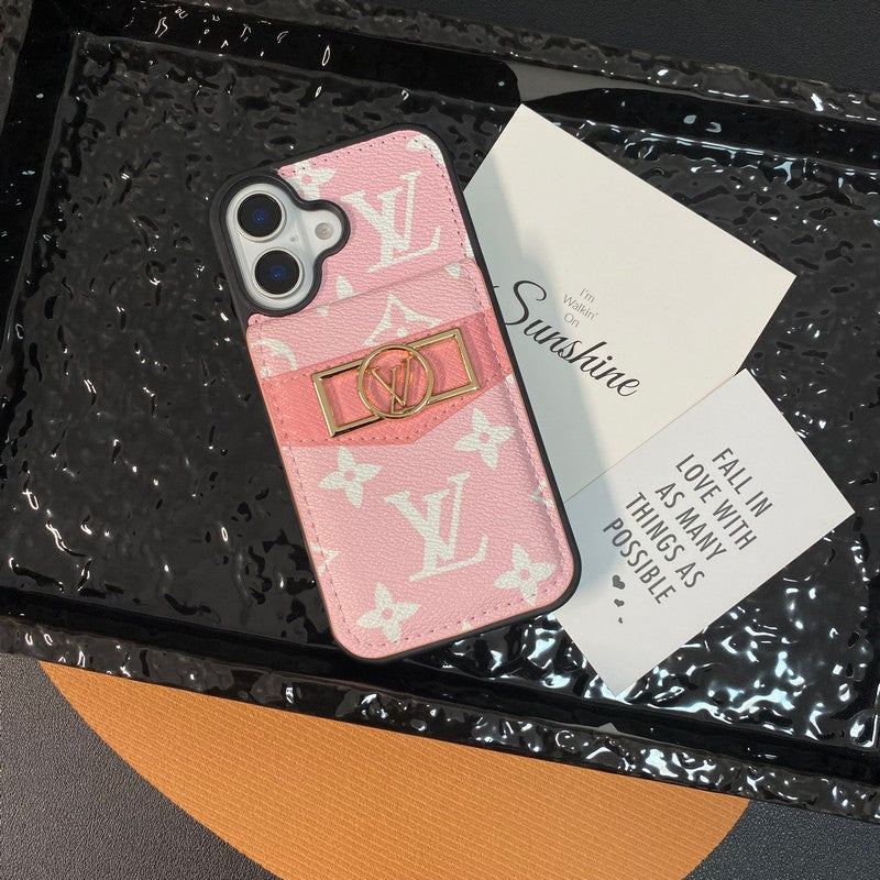 ラグジュアリーカードバッグ ゴールドロゴ iPhoneケース