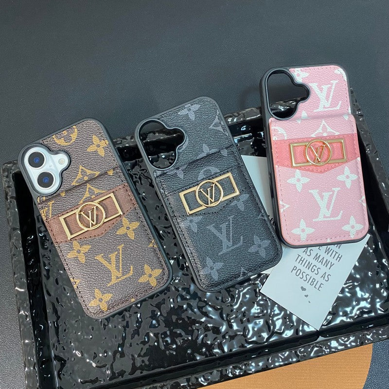 ラグジュアリーカードバッグ ゴールドロゴ iPhoneケース