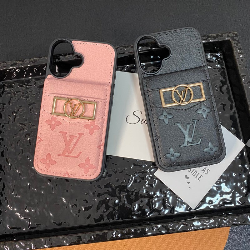 ラグジュアリーカードバッグ ゴールドロゴ iPhoneケース