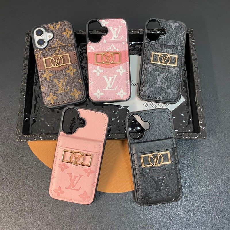 ラグジュアリーカードバッグ ゴールドロゴ iPhoneケース