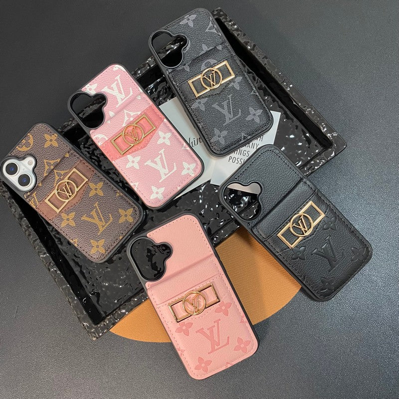ラグジュアリーカードバッグ ゴールドロゴ iPhoneケース