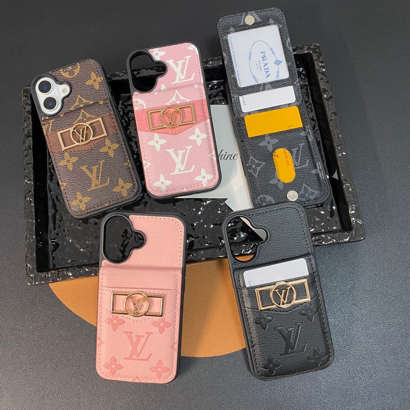 ラグジュアリーカードバッグ ゴールドロゴ iPhoneケース