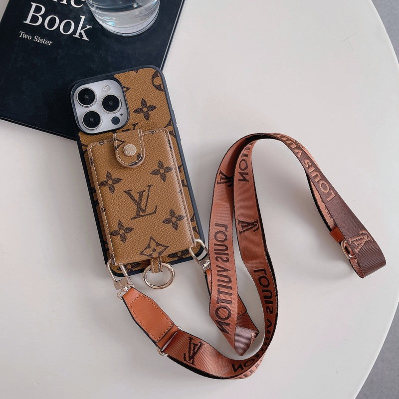 Luxe kaarttasje met klassieke ketting iPhone-hoesje