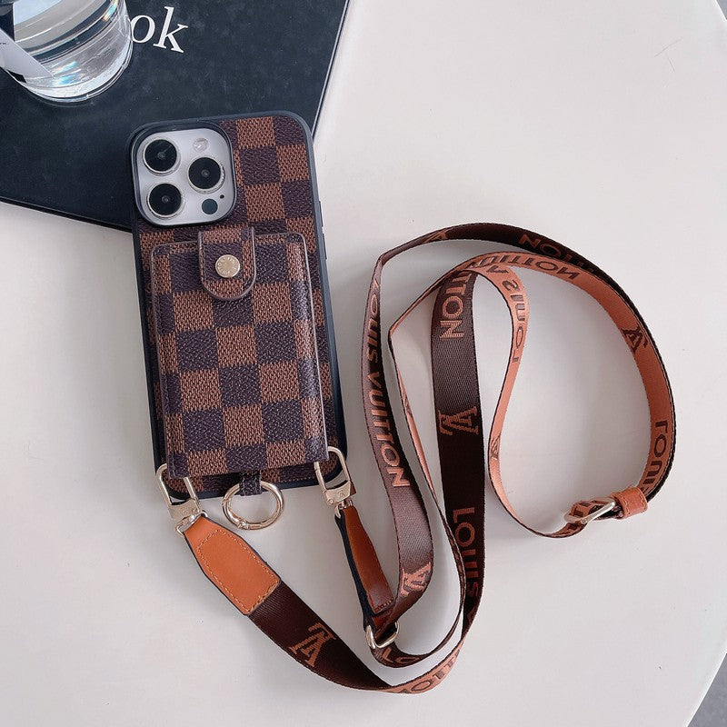 ラグジュアリーカードバッグ クラシックチェーンiPhoneケース