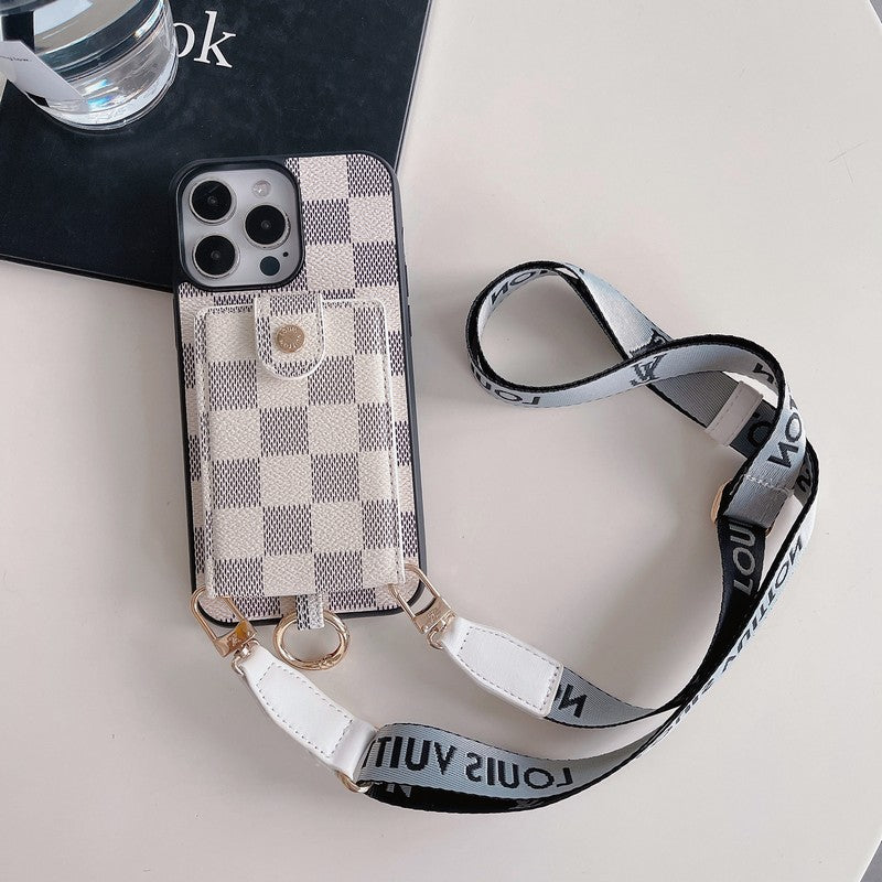 Luxe kaarttasje met klassieke ketting iPhone-hoesje
