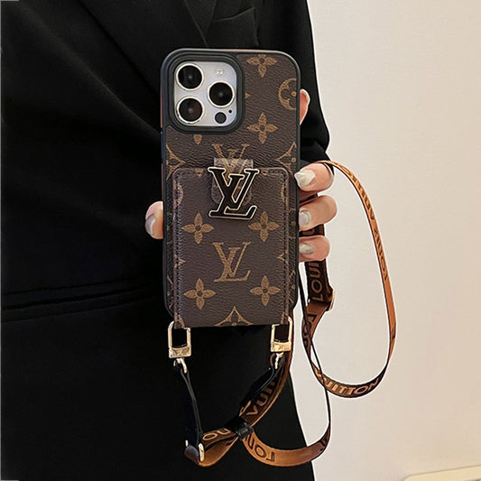 高級カードバッグチェーンiPhoneケース