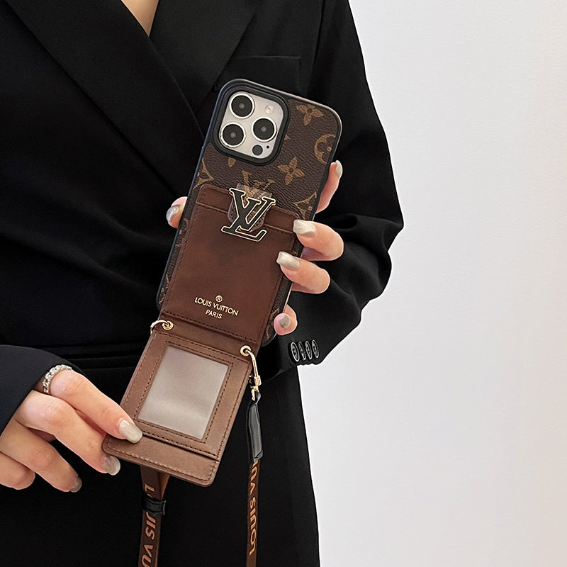 Luxusné puzdro na iPhone s retiazkou na karty
