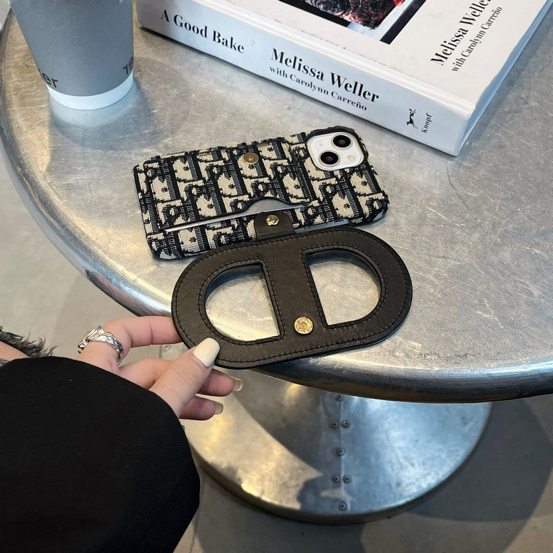 Capa para iPhone com bolsa de cartão com suporte de moda