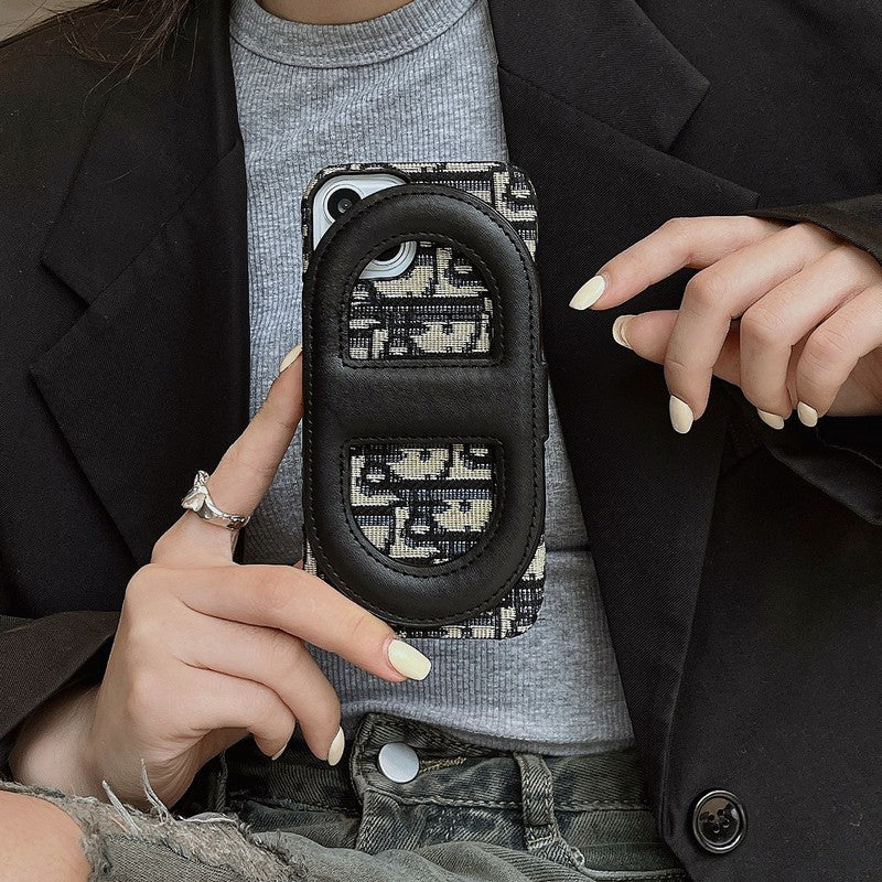 Capa para iPhone com bolsa de cartão com suporte de moda