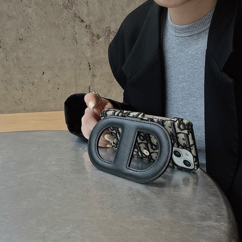Capa para iPhone com bolsa de cartão com suporte de moda