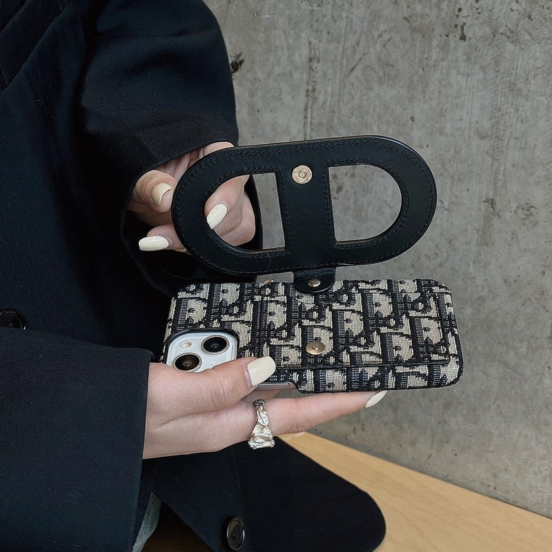 Capa para iPhone com bolsa de cartão com suporte de moda