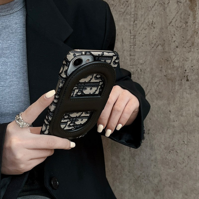 Capa para iPhone com bolsa de cartão com suporte de moda