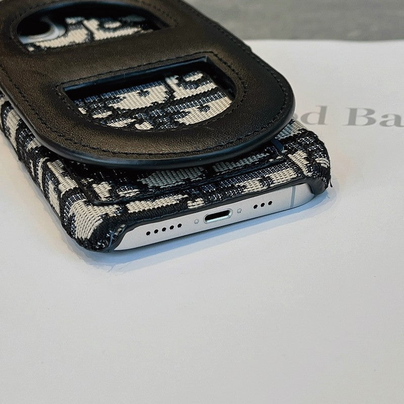 Capa para iPhone com bolsa de cartão com suporte de moda