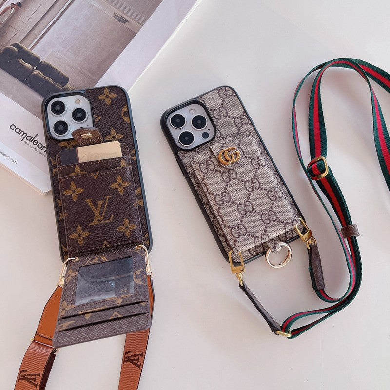 Luxe kaarttasje met klassieke ketting iPhone-hoesje