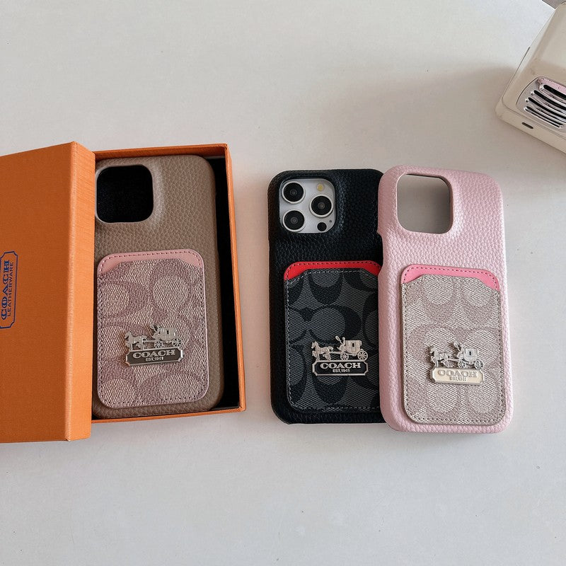 クラシック カードバッグ レザー iPhone ケース