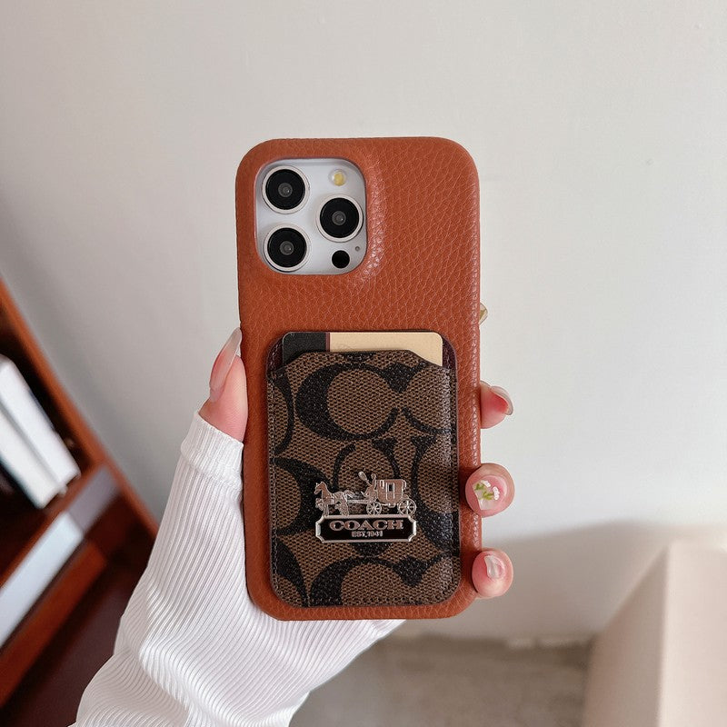 クラシック カードバッグ レザー iPhone ケース