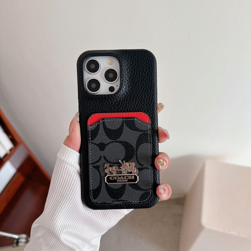 クラシック カードバッグ レザー iPhone ケース