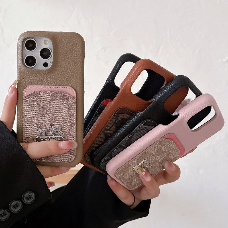 クラシック カードバッグ レザー iPhone ケース