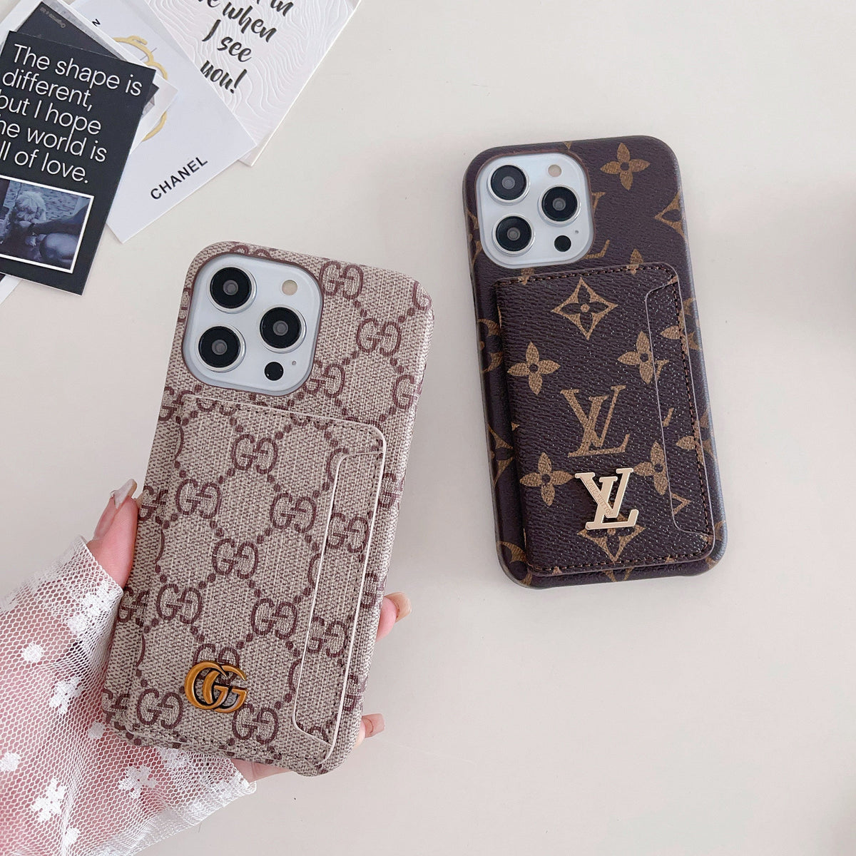 Premium kortholder iPhone-deksel