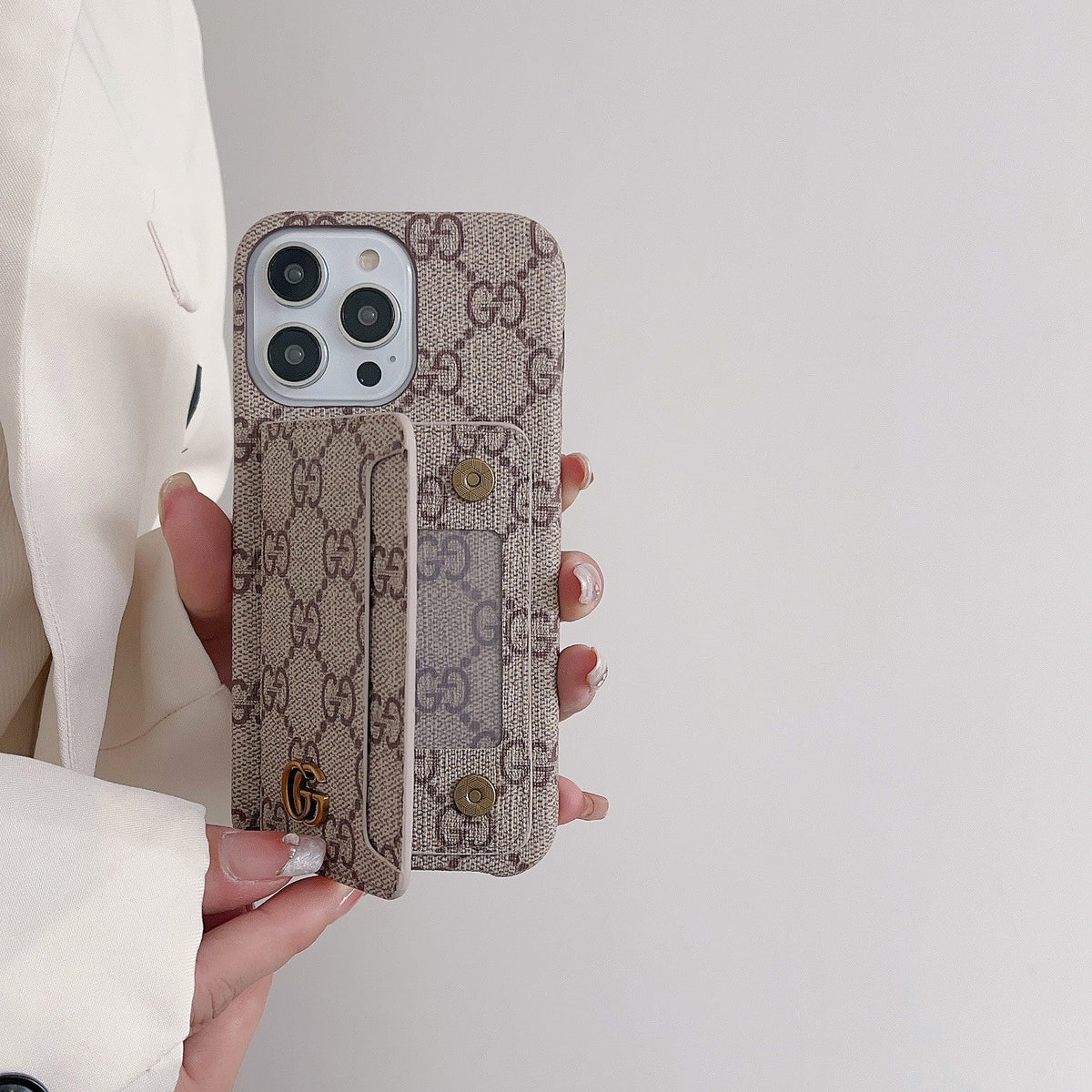 Premium kortholder iPhone-deksel