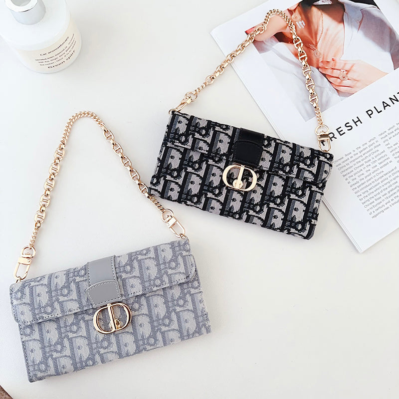 Capa para iPhone com corrente de lenços de bolsa da moda