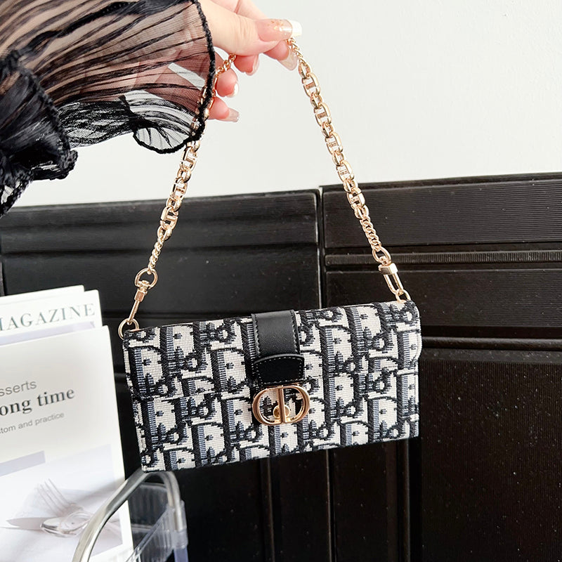 Capa para iPhone com corrente de lenços de bolsa da moda