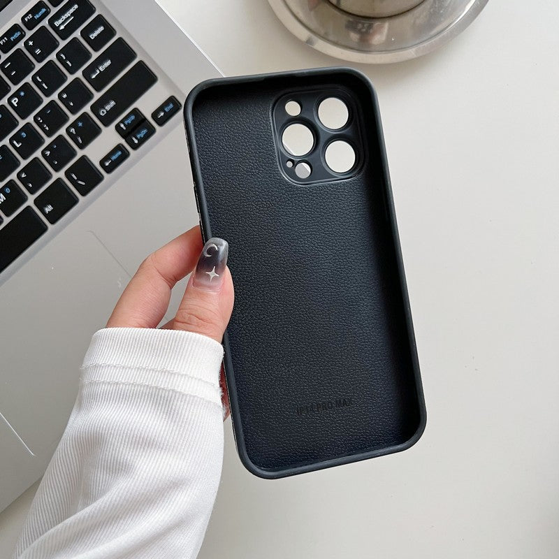 Capa luxuosa de couro de cor clássica para iPhone