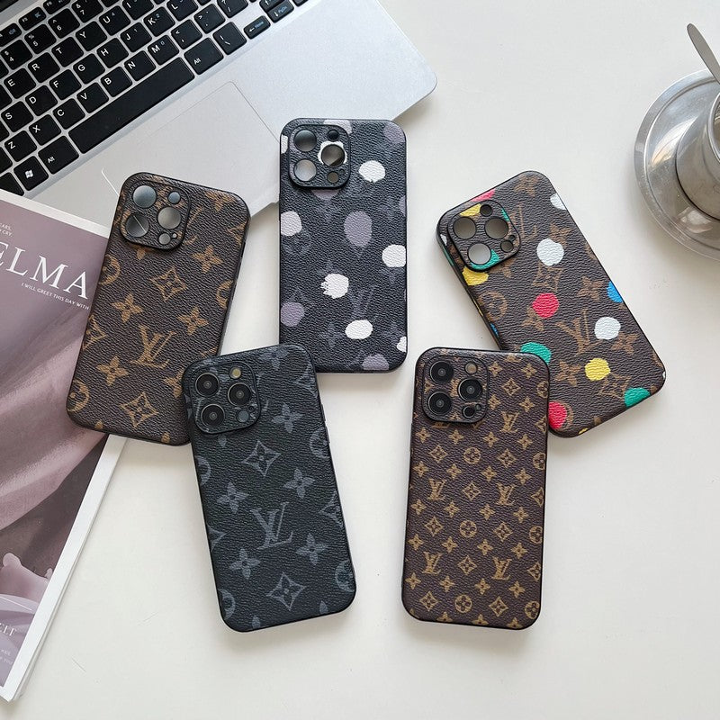 Capa luxuosa de couro de cor clássica para iPhone