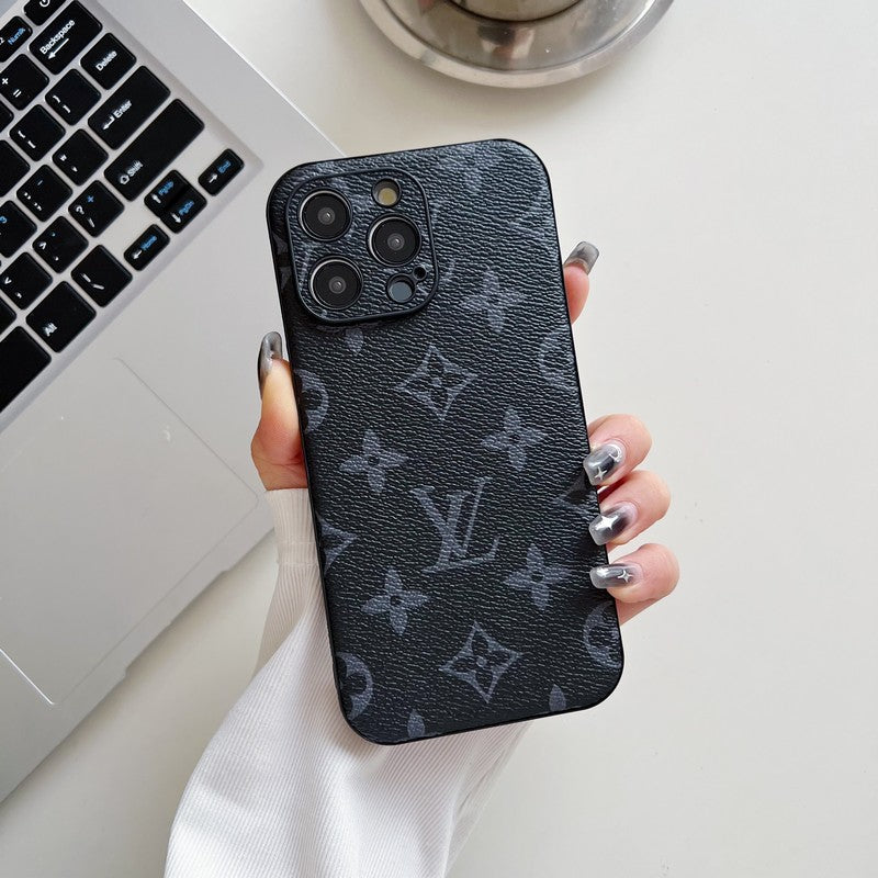 Capa luxuosa de couro de cor clássica para iPhone