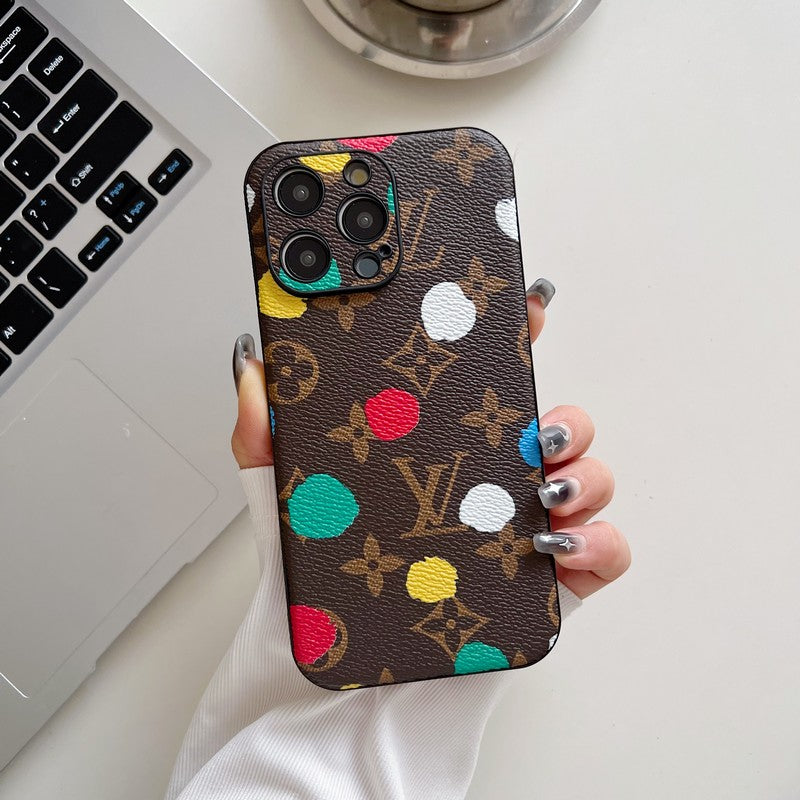 Capa luxuosa de couro de cor clássica para iPhone