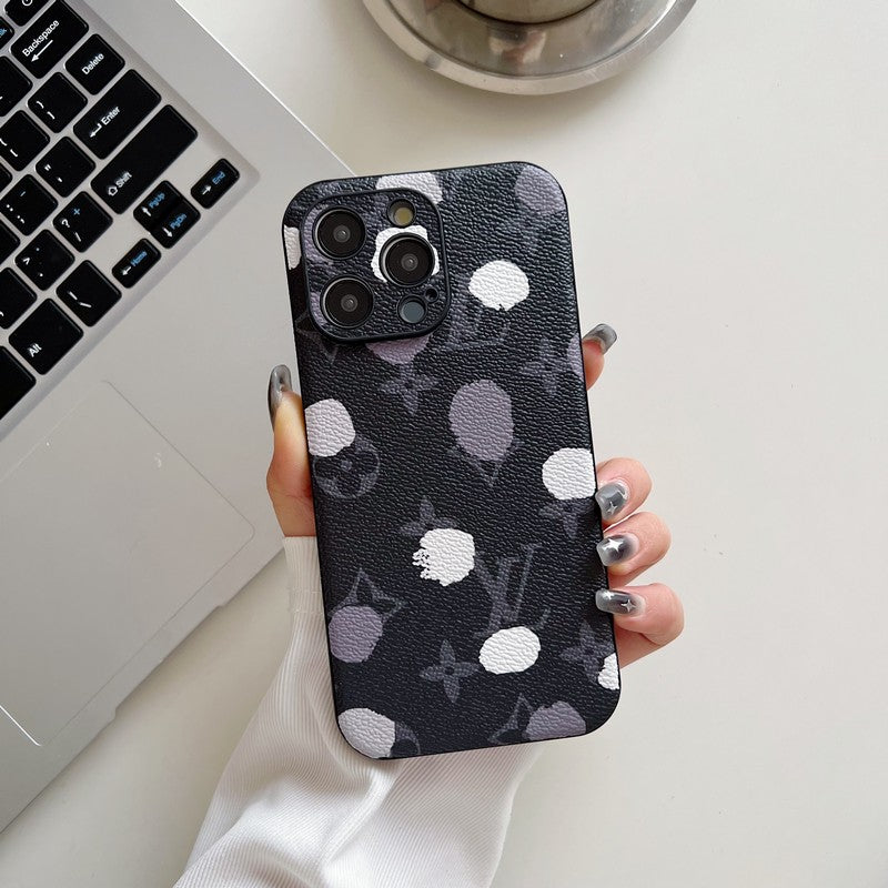 Capa luxuosa de couro de cor clássica para iPhone