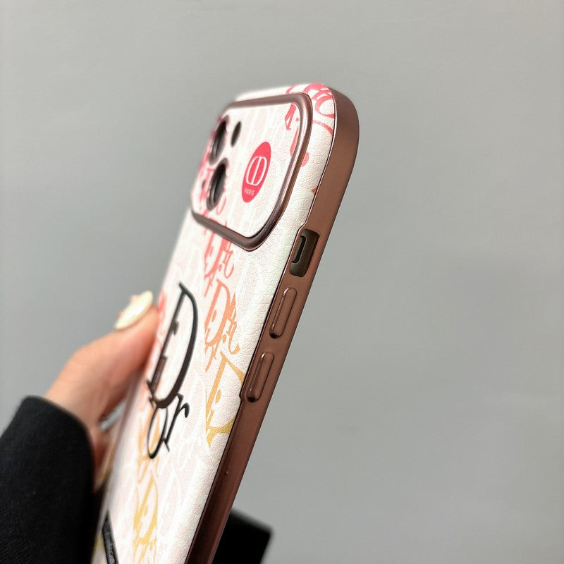 Modna bela & rjava usnjena torbica za iPhone