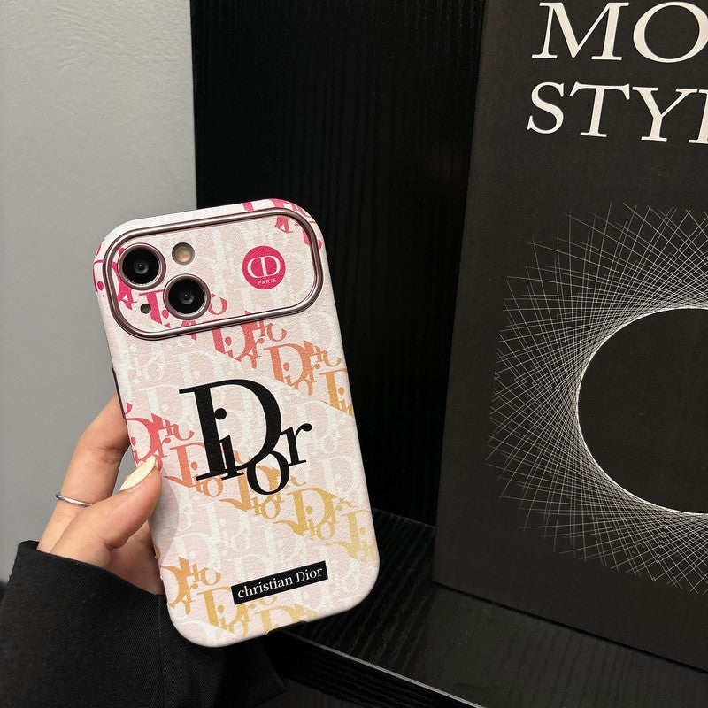 Modna bela & rjava usnjena torbica za iPhone