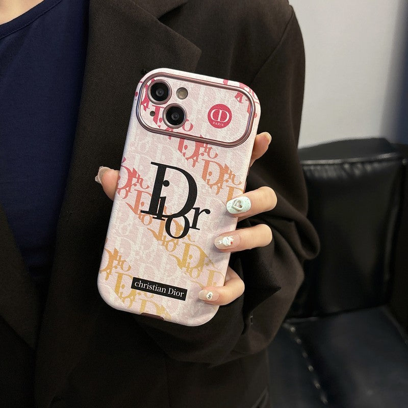 Modna bela & rjava usnjena torbica za iPhone