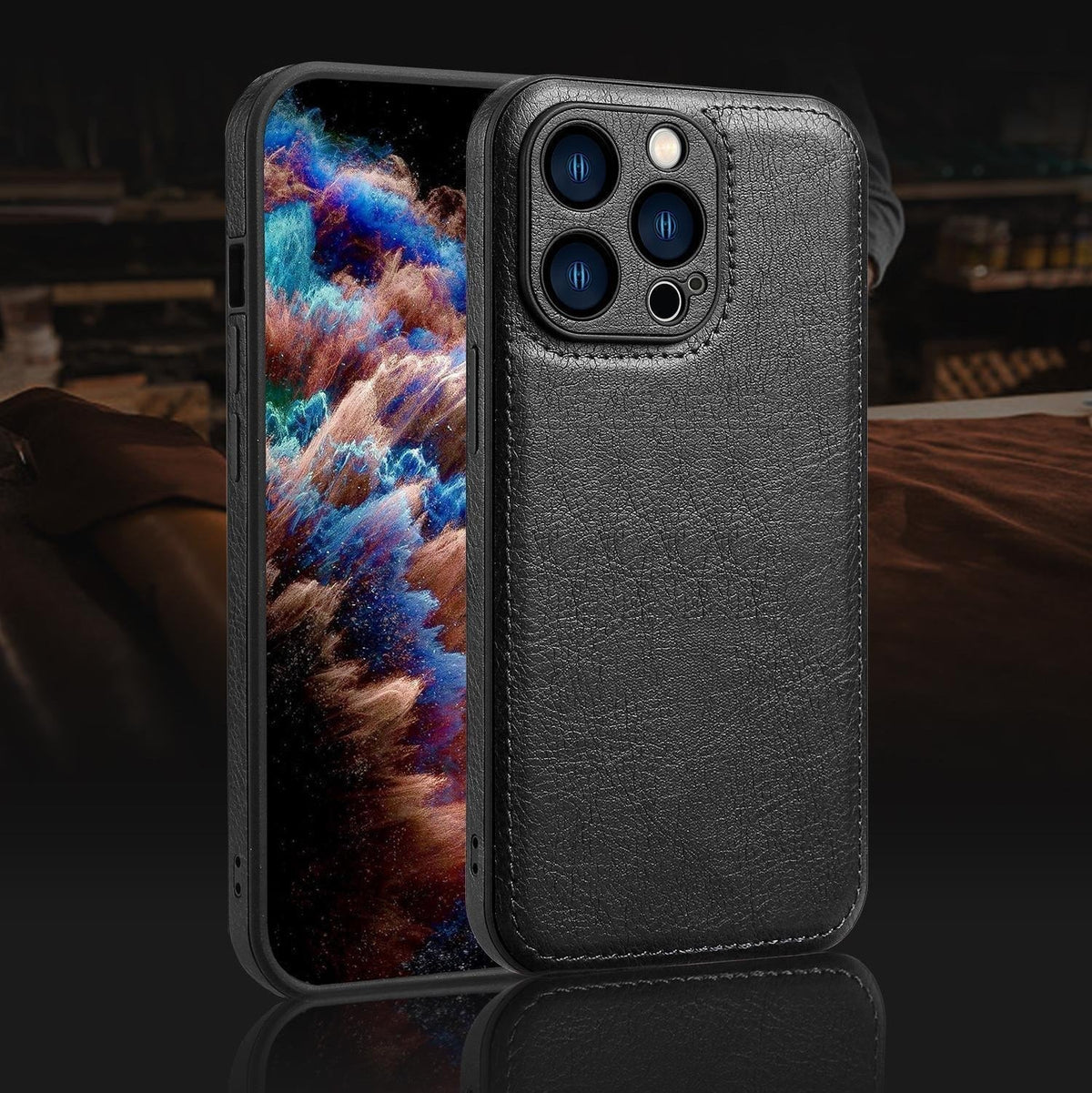 Husă pentru iPhone din piele vintage premium – Husă de protecție rezistentă la șocuri la atingere moale