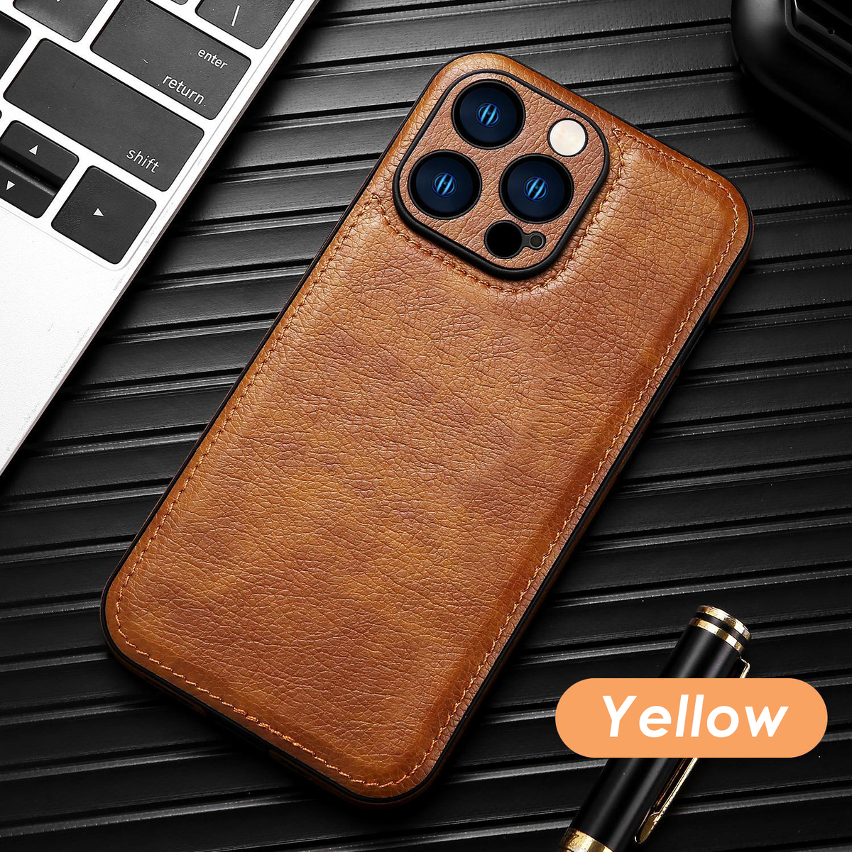 Husă pentru iPhone din piele vintage premium – Husă de protecție rezistentă la șocuri la atingere moale