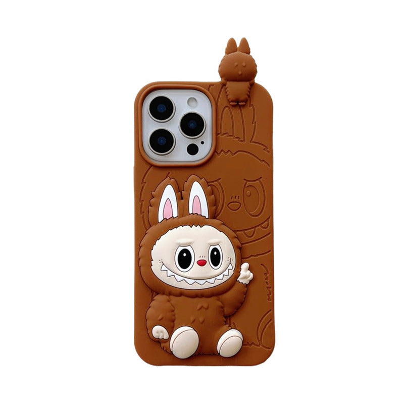 Gleoite Cartoon Labubu 3d Cás Sileacain | Donn Bándearg - Cás iPhone