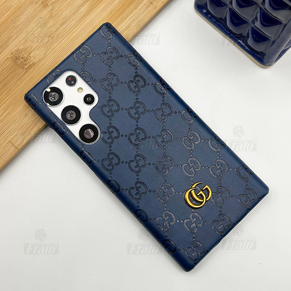 Lyxigt premium modemärkt läderfodral för Samsung Galaxy
