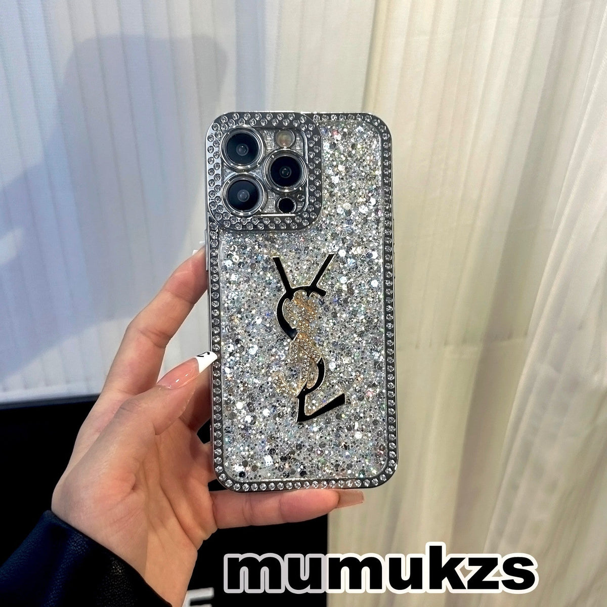 ラグジュアリーグリッターホログラフィックY-S-L-Inspired iPhoneケース – ダイヤモンドシャインエディション
