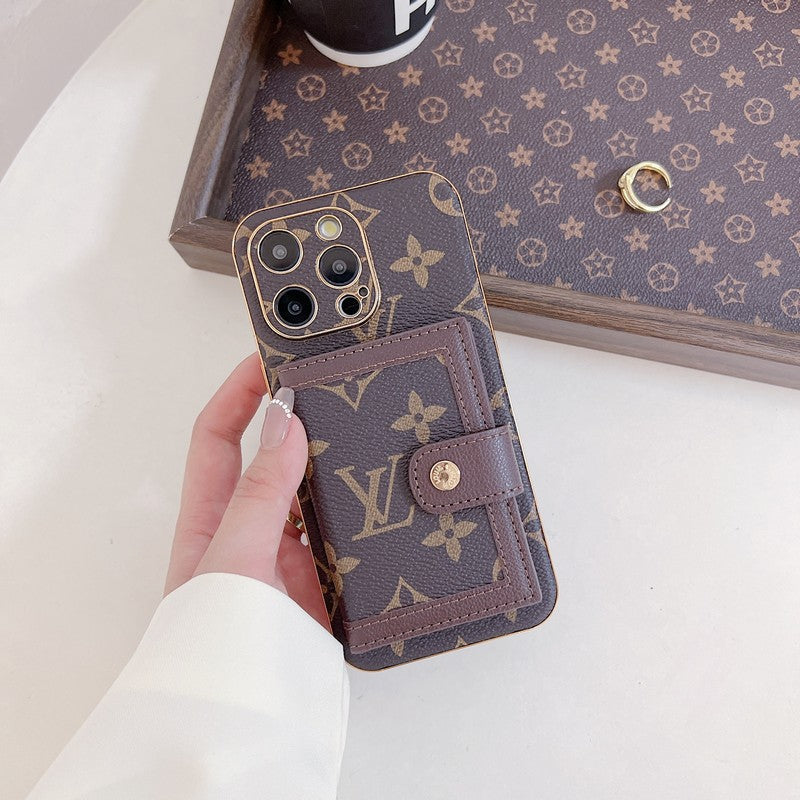 ラグジュアリーなクラシックカラーのカードバッグiPhoneケース