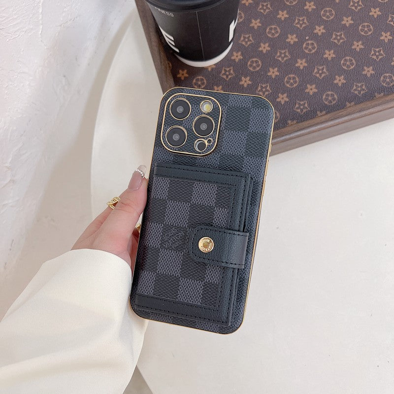 ラグジュアリーなクラシックカラーのカードバッグiPhoneケース