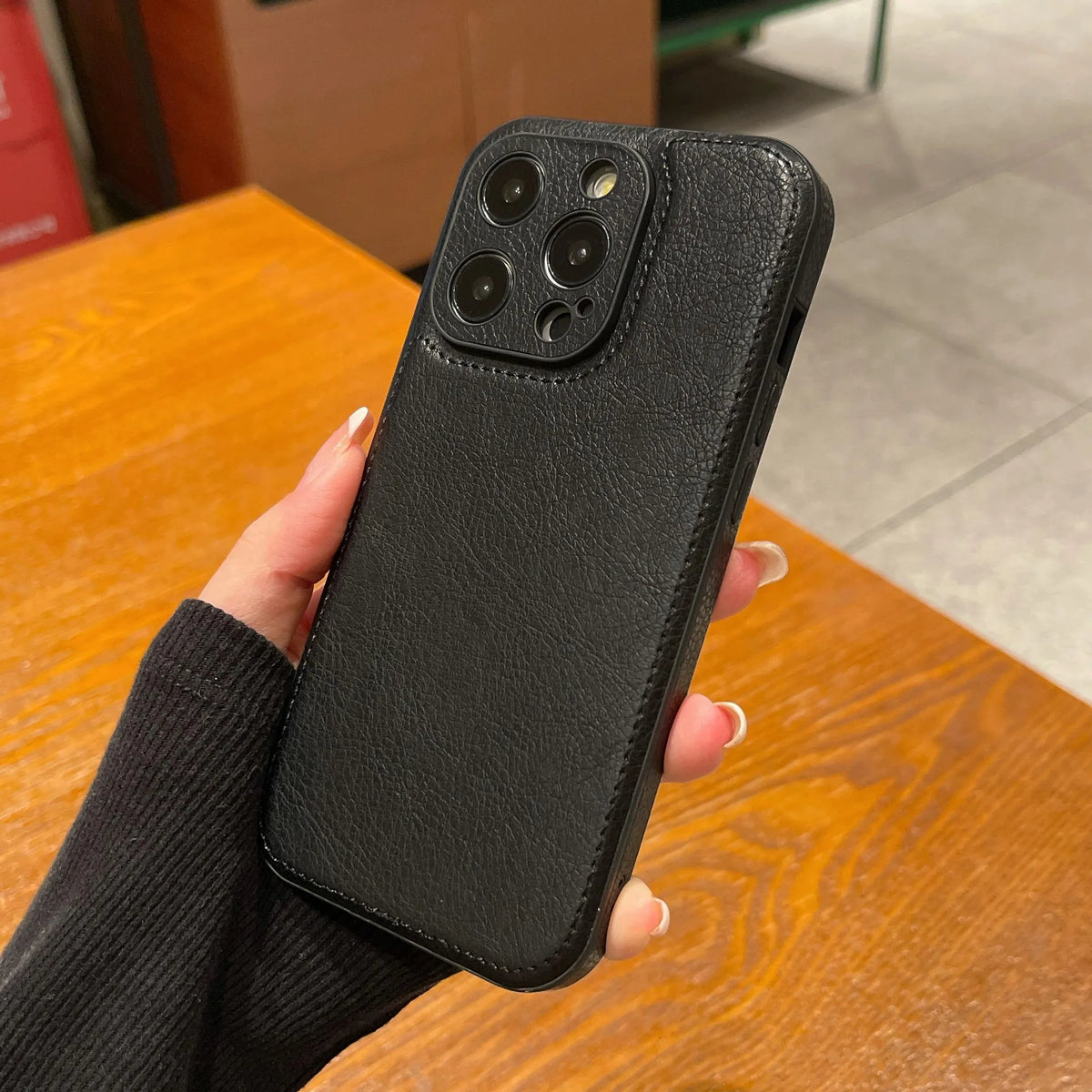 Husă pentru iPhone din piele vintage premium – Husă de protecție rezistentă la șocuri la atingere moale