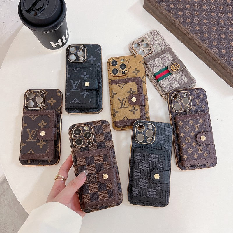 ラグジュアリーなクラシックカラーのカードバッグiPhoneケース