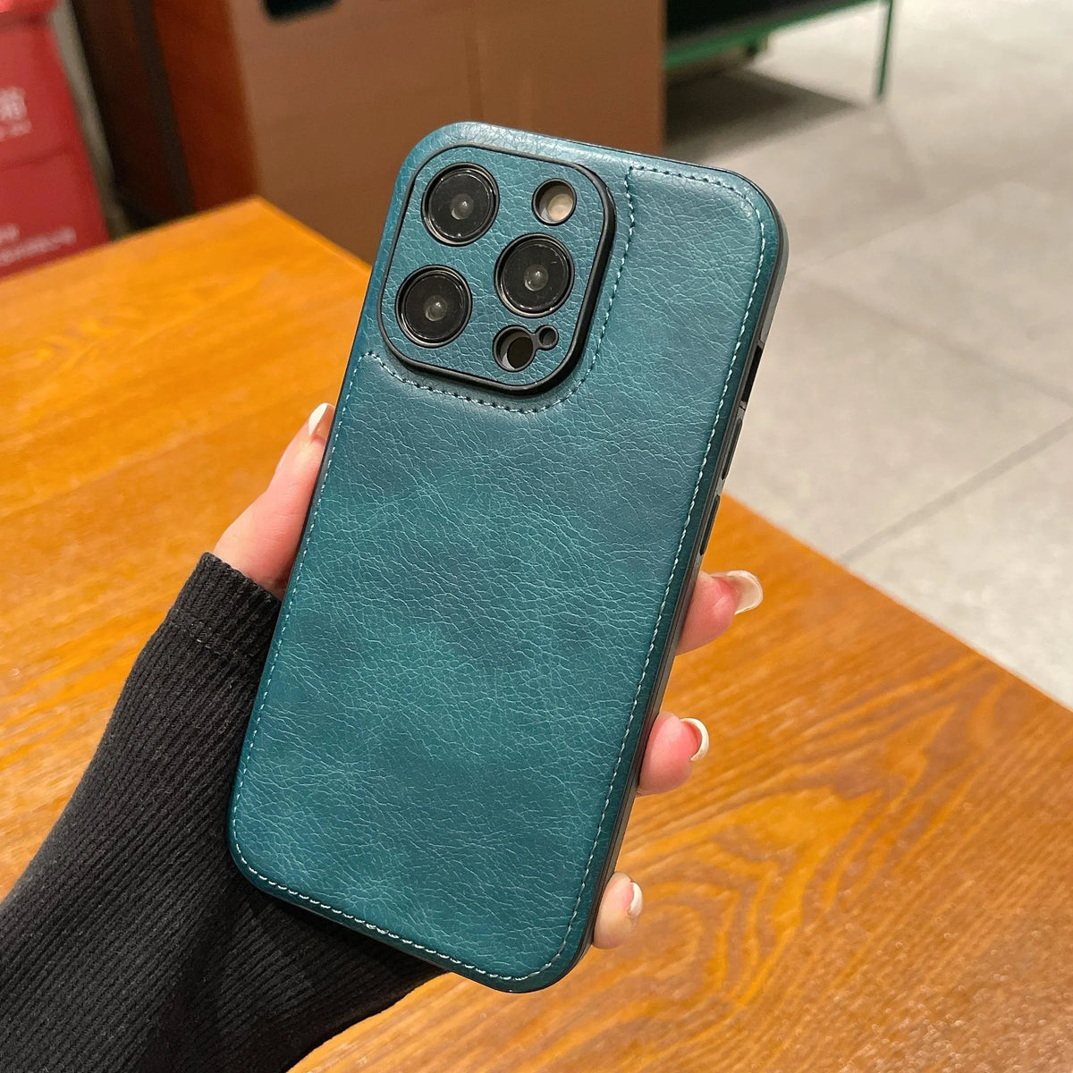 Husă pentru iPhone din piele vintage premium – Husă de protecție rezistentă la șocuri la atingere moale
